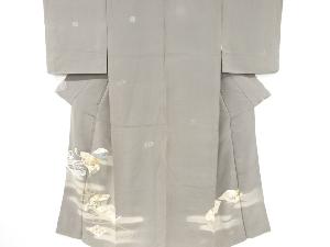 アンティーク　錦紗　巻物・読み本模様刺繍着物